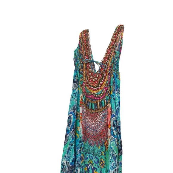 Narcisa Lang Silk Viscose Multicolor Maxi Dress One Size - Picture 8 of 15